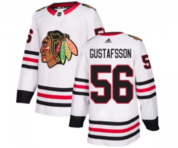 Adidas Chicago Blackhawks #56 Erik Gustafsson Authentic White Away NHL Jersey