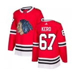 Adidas Chicago Blackhawks #67 Tanner Kero Authentic Red Fashion Gold NHL Jersey