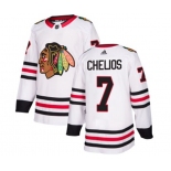 Adidas Chicago Blackhawks #7 Chris Chelios Authentic White Away NHL Jersey