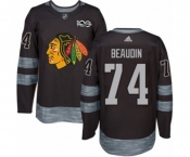 Adidas Chicago Blackhawks #74 Nicolas Beaudin Authentic Black 1917-2017 100th Anniversary NHL Jersey