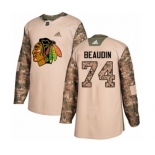 Adidas Chicago Blackhawks #74 Nicolas Beaudin Authentic Camo Veterans Day Practice NHL Jersey