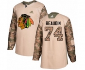 Adidas Chicago Blackhawks #74 Nicolas Beaudin Authentic Camo Veterans Day Practice NHL Jersey