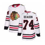 Adidas Chicago Blackhawks #74 Nicolas Beaudin Authentic White Away NHL Jersey