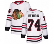 Adidas Chicago Blackhawks #74 Nicolas Beaudin Authentic White Away NHL Jersey