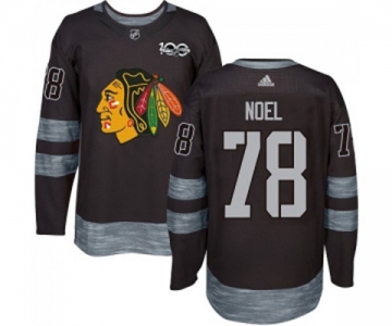 Adidas Chicago Blackhawks #78 Nathan Noel Authentic Black 1917-2017 100th Anniversary NHL Jersey