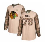 Adidas Chicago Blackhawks #78 Nathan Noel Authentic Camo Veterans Day Practice NHL Jersey