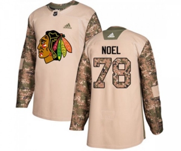 Adidas Chicago Blackhawks #78 Nathan Noel Authentic Camo Veterans Day Practice NHL Jersey