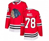 Adidas Chicago Blackhawks #78 Nathan Noel Authentic Red Fashion Gold NHL Jersey