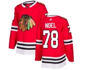 Adidas Chicago Blackhawks #78 Nathan Noel Authentic Red Home NHL Jersey