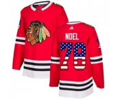 Adidas Chicago Blackhawks #78 Nathan Noel Authentic Red USA Flag Fashion NHL Jersey