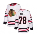 Adidas Chicago Blackhawks #78 Nathan Noel Authentic White Away NHL Jersey