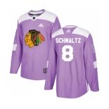 Adidas Chicago Blackhawks #8 Nick Schmaltz Authentic Purple Fights Cancer Practice NHL Jersey