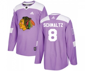 Adidas Chicago Blackhawks #8 Nick Schmaltz Authentic Purple Fights Cancer Practice NHL Jersey