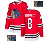 Adidas Chicago Blackhawks #8 Nick Schmaltz Authentic Red Fashion Gold NHL Jersey