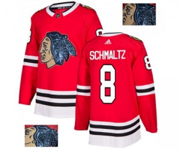 Adidas Chicago Blackhawks #8 Nick Schmaltz Authentic Red Fashion Gold NHL Jersey