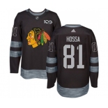 Adidas Chicago Blackhawks #81 Marian Hossa Authentic Black 1917-2017 100th Anniversary NHL Jersey