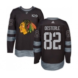 Adidas Chicago Blackhawks #82 Jordan Oesterle Authentic Black 1917-2017 100th Anniversary NHL Jersey