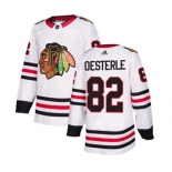 Adidas Chicago Blackhawks #82 Jordan Oesterle Authentic White Away NHL Jersey