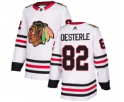 Adidas Chicago Blackhawks #82 Jordan Oesterle Authentic White Away NHL Jersey