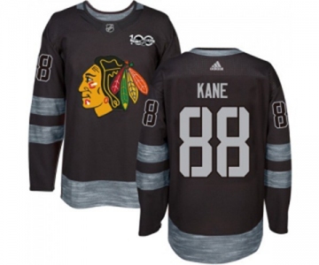 Adidas Chicago Blackhawks #88 Patrick Kane Authentic Black 1917-2017 100th Anniversary NHL Jersey