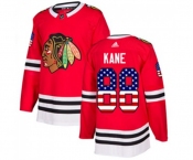 Adidas Chicago Blackhawks #88 Patrick Kane Authentic Red USA Flag Fashion NHL Jersey