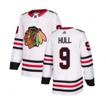 Adidas Chicago Blackhawks #9 Bobby Hull Authentic White Away NHL Jersey