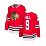 Adidas Chicago Blackhawks #9 Bobby Hull Premier Red Home NHL Jersey