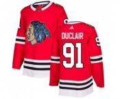 Adidas Chicago Blackhawks #91 Anthony Duclair Authentic Red Fashion Gold NHL Jersey