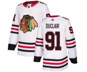 Adidas Chicago Blackhawks #91 Anthony Duclair Authentic White Away NHL Jersey