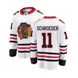 Chicago Blackhawks #11 Jordan Schroeder Authentic White Away Fanatics Branded Breakaway NHL Jersey