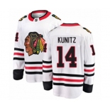 Chicago Blackhawks #14 Chris Kunitz Authentic White Away Fanatics Branded Breakaway NHL Jersey