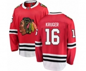 Chicago Blackhawks #16 Marcus Kruger Authentic Red Home Fanatics Branded Breakaway NHL Jersey