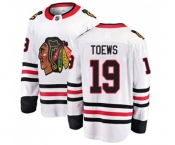 Chicago Blackhawks #19 Jonathan Toews Fanatics Branded White Away Breakaway NHL Jersey