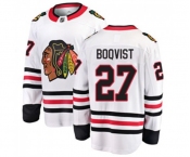 Chicago Blackhawks #27 Adam Boqvist Authentic White Away Fanatics Branded Breakaway NHL Jersey