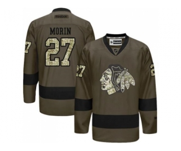 Chicago Blackhawks #27 Jeremy Morin Green Salute to Service Stitched NHL Jersey