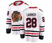 Chicago Blackhawks #28 Steve Larmer Fanatics Branded White Away Breakaway NHL Jersey