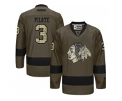 Chicago Blackhawks #3 Pierre Pilote Green Salute to Service Stitched NHL Jersey