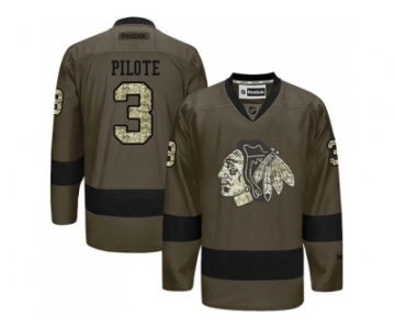 Chicago Blackhawks #3 Pierre Pilote Green Salute to Service Stitched NHL Jersey