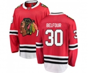 Chicago Blackhawks #30 ED Belfour Fanatics Branded Red Home Breakaway NHL Jersey