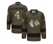 Chicago Blackhawks #4 Niklas Hjalmarsson Green Salute to Service Stitched NHL Jersey