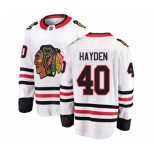 Chicago Blackhawks #40 John Hayden Fanatics Branded White Away Breakaway NHL Jersey