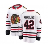 Chicago Blackhawks #42 Gustav Forsling Fanatics Branded White Away Breakaway NHL Jersey