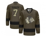 Chicago Blackhawks #7 Tony Esposito Green Salute to Service Stitched NHL Jersey