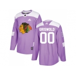 Men Adidas Chicago Blackhawks #00 Clark Griswold Purple Authentic Fights Cancer Stitched NHL Jersey