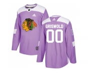 Men Adidas Chicago Blackhawks #00 Clark Griswold Purple Authentic Fights Cancer Stitched NHL Jersey