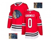 Men Adidas Chicago Blackhawks #00 Clark Griswold Red Home Authentic Fashion Gold Stitched NHL Jersey