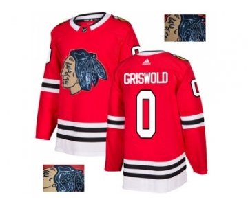 Men Adidas Chicago Blackhawks #00 Clark Griswold Red Home Authentic Fashion Gold Stitched NHL Jersey