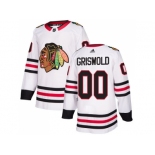 Men Adidas Chicago Blackhawks #00 Clark Griswold White Road Authentic Stitched NHL Jersey