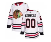 Men Adidas Chicago Blackhawks #00 Clark Griswold White Road Authentic Stitched NHL Jersey