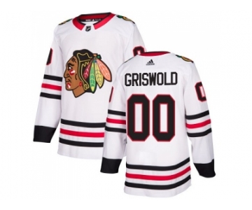 Men Adidas Chicago Blackhawks #00 Clark Griswold White Road Authentic Stitched NHL Jersey